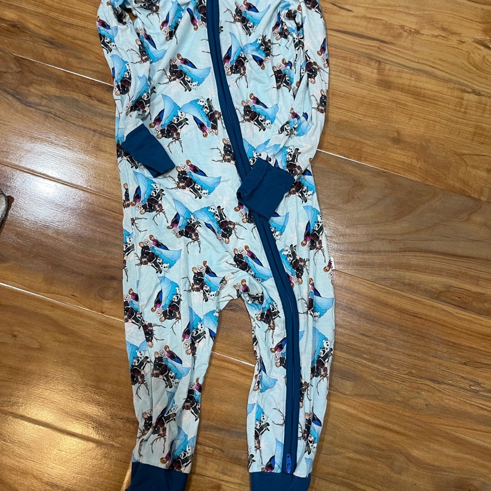 Kids One Piece Pajama with Blue Accents